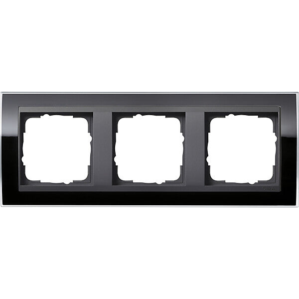 Gira Abdeckrahmen 3fach klar schwarz 0213738